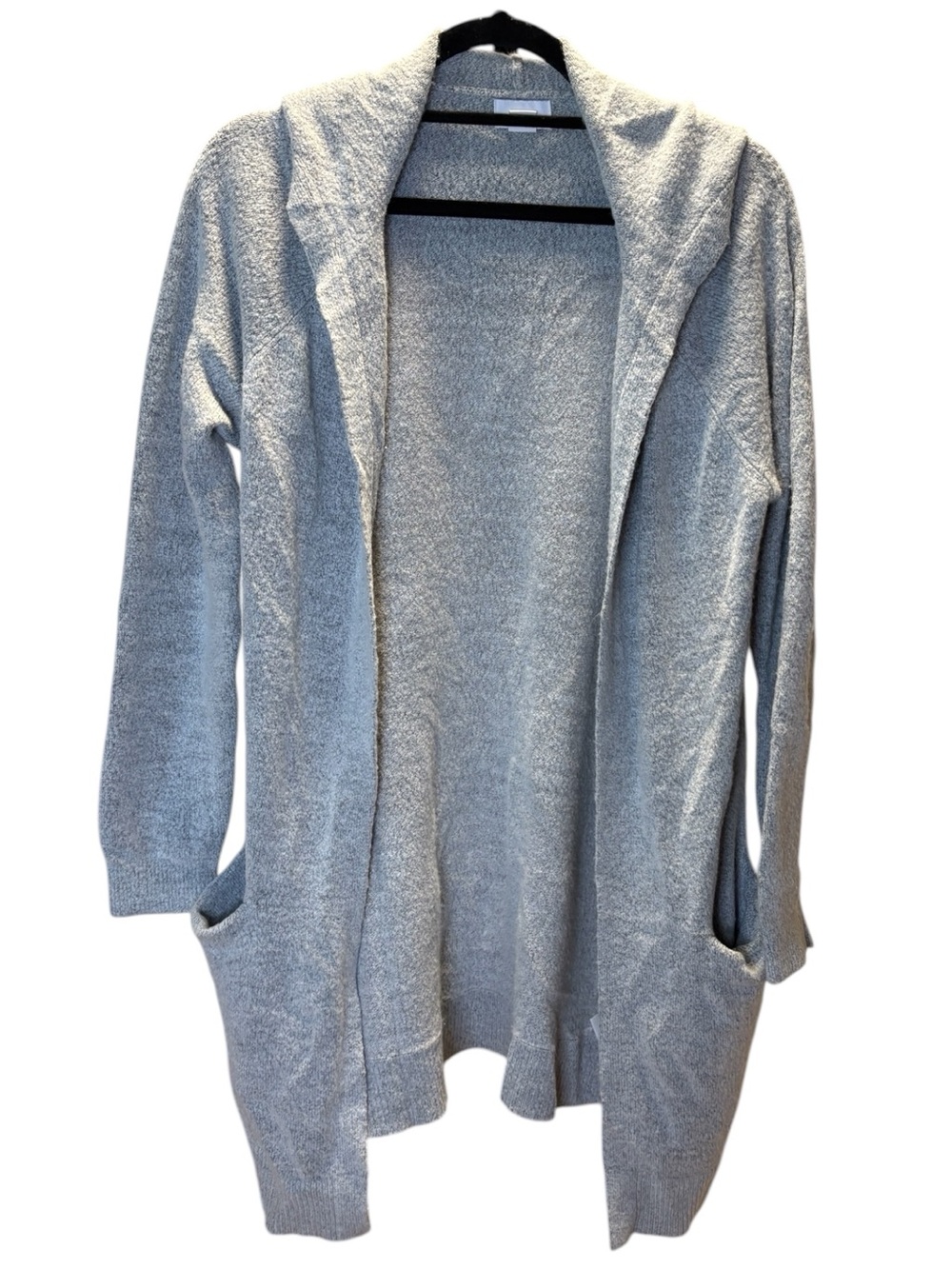 Old Navy Light Gray Open-Front Hooded Cardigan